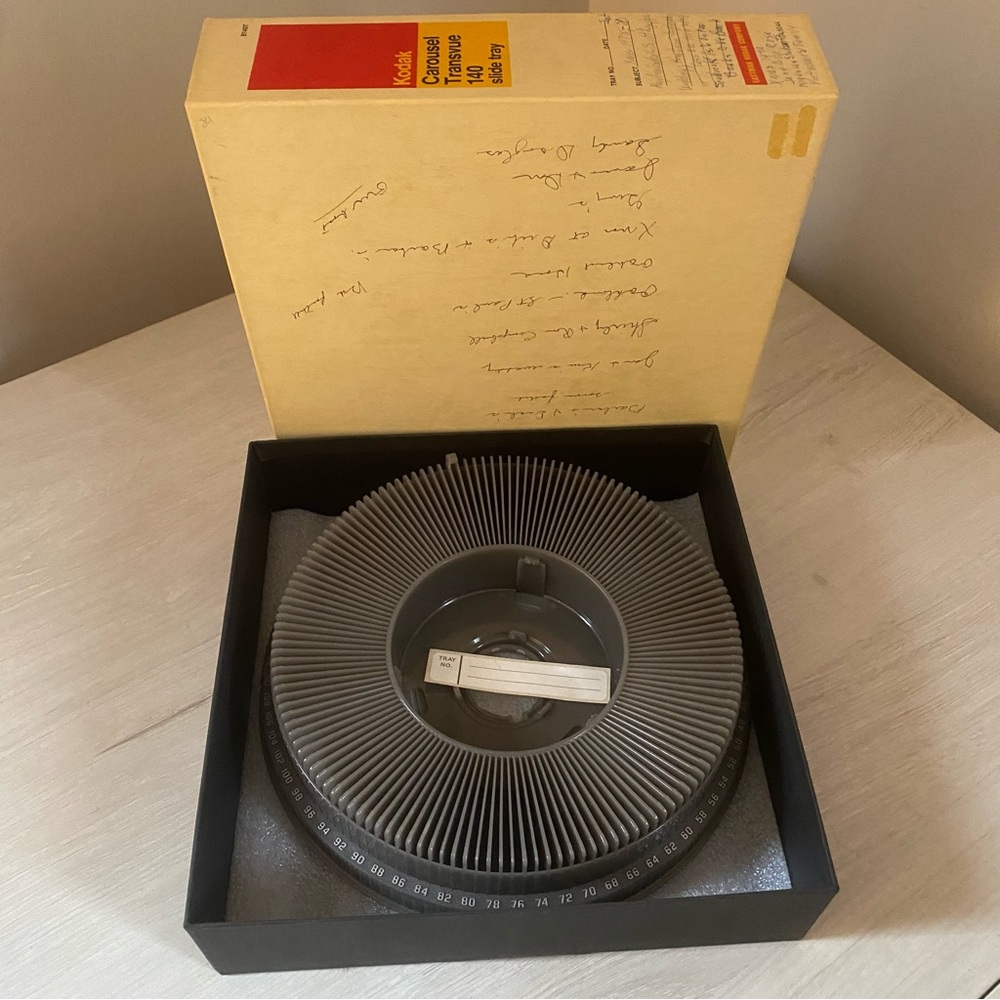 Kodak Carousel Transvue 140 Slide Tray With Original Box B140T Vintage